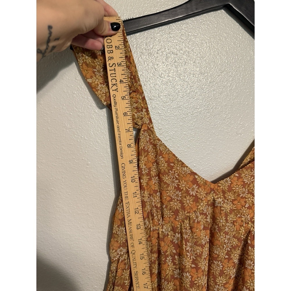 Madewell Floral Georgette Ruffle-Sleeve Tiered Midi Dress Daisy Meadow Size 14 - Picture 7 of 13